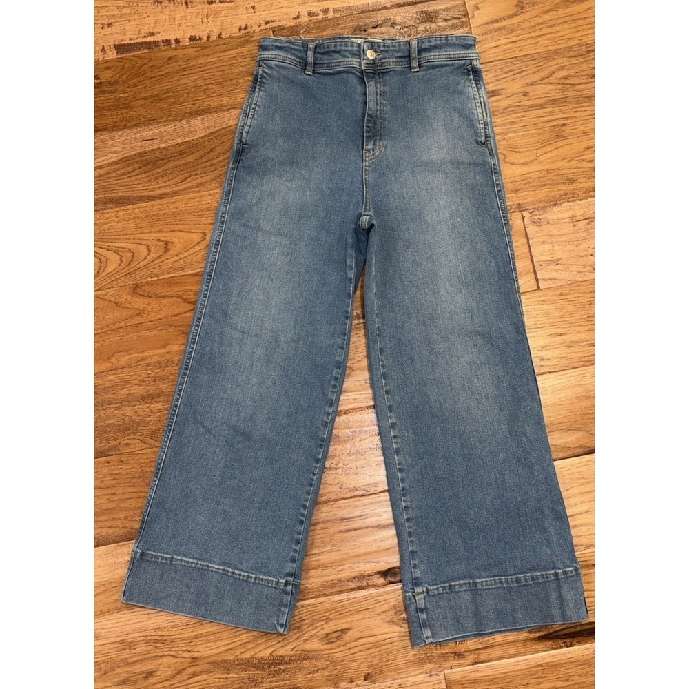 Free People Baggy Denim Barrel Medium Wash Boho Jeans Women's Size 6